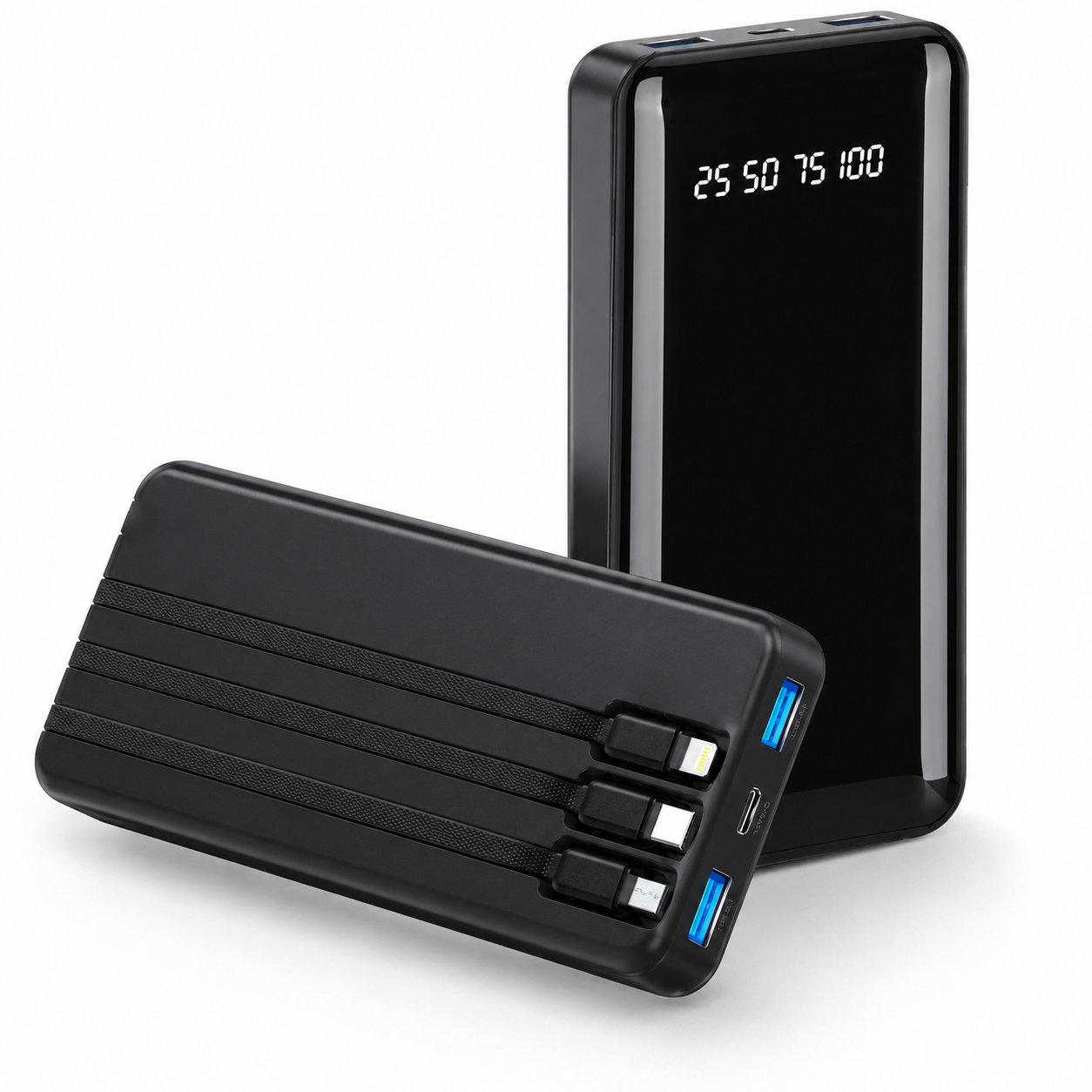 Power Bank com Cabos Integrados